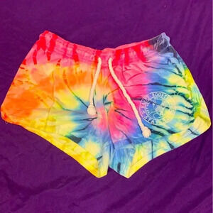 Rainbow tie-dye shorts